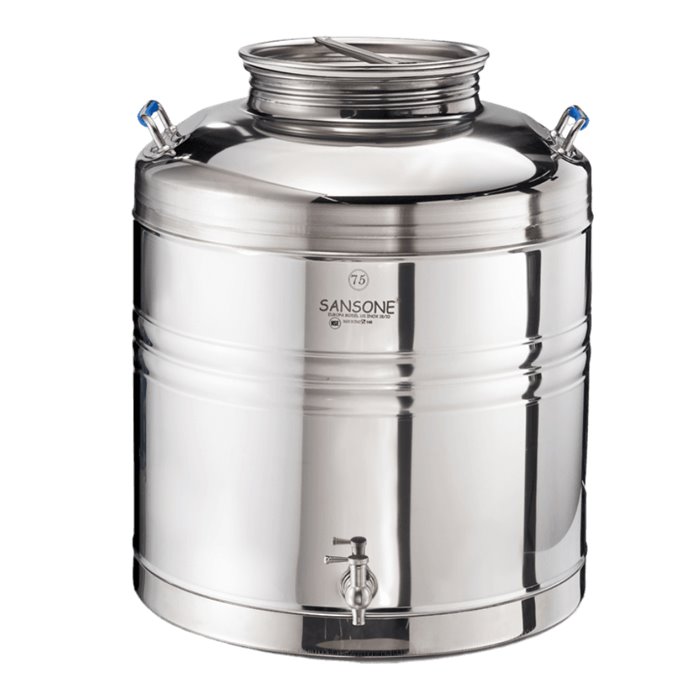 Contenitore in acciaio inox per olio